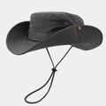 Détail d'un chapeau de soleil gris foncé avec cordon et boutons-pression latéraux - M (56-58cm) / Gris Moyen