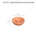 Porte-encens rond minimaliste en céramique marron clair, diamètre de 8 cm - XC1019-1 Porte-encens rond café clair / Café Clair