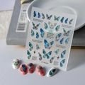 Stickers ongles papillon 5D FEB-443 avec dégradé bleu violet et détails dorés brillants - Papillon Bleu Violet Rêveur Bord Doré (FEB-443)
