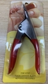 U-shaped stainless steel nail edge cutter with red ergonomic handle in retail packaging - Nail Edge Cutter 5 (Red)