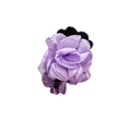 Elegante molletta per capelli con rosa in tessuto viola satinato e base in plastica - Viola Lucido