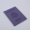 Purple PU leather passport cover with embossed United States of America seal design - Purple