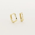 Elegant gold geometric square hoop earrings in S925 sterling silver with a glossy finish - 925 Silver / Gold