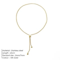 Collar de cadena de serpiente de acero inoxidable chapado en oro de 14K con cuentas de 5 y 7 mm - Dorado
