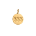 Round 18K gold plated stainless steel sun pendant featuring number 333 engraving - Number 333 Pendant