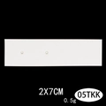 Minimalist white round stud earrings on a 2x7cm display card with 0.5g lightweight design - White Blank Display Strip (Style 05TKK) / Small