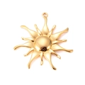 Ciondolo sole minimalista placcato oro 18k per gioielli fai da te con finitura lucida - Sole