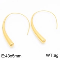 Minimalist curved gold-tone titanium steel drop earrings with 43x5mm dimensions - Long (43x5mm) / Gold