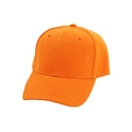 Classic plain orange cotton baseball cap with six-panel construction and stitching details - 54-60cm Adjustable / Orange