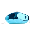 Irregular stone shape clutch bag with bright blue mirror finish and gold clasp - 27x14x5cm / Blue