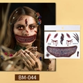 Halloween scary mouth temporary face tattoo sticker with bloody stitches and spider style BM-044 - Style BM-044