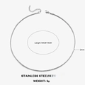Silver stainless steel snake bone chain necklace in 2mm width and 40cm length - 2mm-40+5cm / Steel