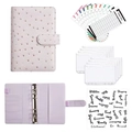 Purple ostrich texture A6 budget binder set with zipper envelopes and color sheets - A6 Purple (Luxury Set)