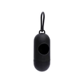 Black matte capsule dog waste bag dispenser with portable plastic hook for leashes - Pill Dispenser Black
