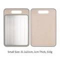 Small double-sided cutting board with stainless steel and wheat straw surfaces, 31x21cm - Small / Khaki