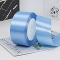 Single roll of 4cm wide baby blue satin ribbon for gift wrapping and wedding decor - 4cm x 22m / 20# Water Blue