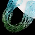 Blue and green gradient crystal triangular glass beads for DIY jewelry making - Cyan
