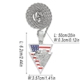 Pendaglio aquila bandiera USA argento a forma di triangolo con strass e catena a corda - Triangolo Aquila (414) / Argento