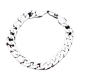 Pulsera cubana gruesa plateada para hombre con eslabones anchos de estilo moderno - 20cmx10mm / Plateado