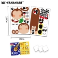 DIY 3D cartoon monkey paper door hanger stickers kit for children creative handmade crafts - Monkey Style / 170x250mm