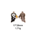 Detail of 17x28mm Grim Reaper charm showing enamel finish and metallic back texture - Grim Reaper