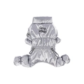 Metallic silver waterproof pet jumpsuit with Hello World embroidery for dogs - S / Silver