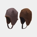 Collezione di cappelli da aviatore in velluto a coste e pile marrone caldo - M (56-58cm) / Grigio