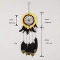 Sonnenblumen Traumfänger mit schwarzen Federn und Maßen 11cm Durchmesser 56cm Länge - MS4026B Modell / Sonnenblume (Gelb/Schwarz/Gold)