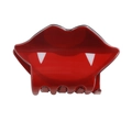 Pince à cheveux lèvres de vampire rouge en plastique lisse pour coiffure Halloween - Lèvres de vampire