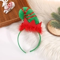 Cerchietto natalizio con cappello da elfo verde con piume rosse e piccolo campanello d'oro - Cappello da elfo verde con campanello dorato
