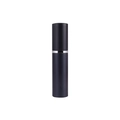 5ml matte black refillable perfume atomizer with silver band and glass spray bottle - Matte Black