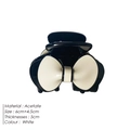 Pince à cheveux noeud en acétate blanc avec détails noirs, dimensions de 6x4,5cm - Nœud (6cm) / Noir & Blanc