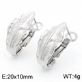 Orecchini a cerchio minimalisti a foglia piuma in acciaio inossidabile argento 20x10mm - Colore Acciaio (KE112699-MZOZ)