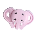 Pink elephant-shaped silicone baby teether with easy-grip ears for infants - Elephant Pacifier / Pink