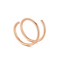 Polished rose gold stainless steel double hoop nose ring with minimalist ball ends - 0.8*10mm / Rose Gold