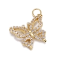 Exquisite golden butterfly pendant with sparkling clear rhinestones for jewelry DIY - CX136-1 Butterfly