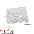 Moule silicone lettres A-Z translucide pour porte-clés en résine 23,2x18x0,6cm - Moule Alphabet Style 6