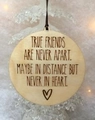Round wooden friendship ornament with engraved quote and heart pattern for home decor - F (7.5*7.5) Friendship Quotes - Round Wood