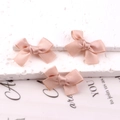 Tre mini fermagli per capelli a fiocco in raso rosa per acconciature dolci fai da te - Rosa Germoglio di Neve