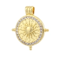 18K gold plated sun pendant with micro-pave cubic zirconia and evil eye detail - 02-Sun Relief