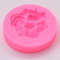 Rosa runde Silikonform mit detaillierten fünfblättrigen Rosen- und Lilienblütenmustern - Fünfblättrige Lotus Stil (2)