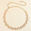 Golden butterfly metal chain belt accessory for summer dresses and jeans - 19444 Butterfly Style-Gold