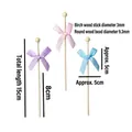 15cm birch wood party sticks with silk bows and wood beads for cake decoration - 15cm Round Wood Bead Stirrer with Bow