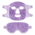 Purple gel bead face mask and eye mask set for cold therapy and skin recovery - Purple Eye Mask + Face Mask Set
