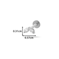 Silver flat back labret stud with tiny marquise zirconia stones measuring 0.31cm by 0.57cm - Double Leaf Style (0167-3#) / Silver