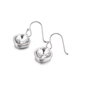 Silver square cubic zirconia drop earrings with transparent cushion-cut crystals - White (KE82675-GC)