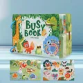 Forest animals busy book for kids featuring interactive velcro puzzles and cognitive games - Small Busy Book (Animal Theme)