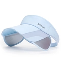 Light blue open top sun visor with adjustable side panels and SPORT embroidery - Adjustable / Sky Blue