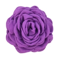 Elegant deep purple rose hair claw clip made of layered woven fabric petals - 12cm / Purple