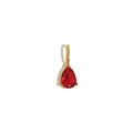 18K gold plated stainless steel teardrop earring featuring a pear-cut red birthstone - Ruby Red
